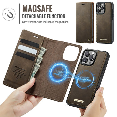 CaseMe iPhone 15 Pro Max Kotelo C49 Series Ruskea