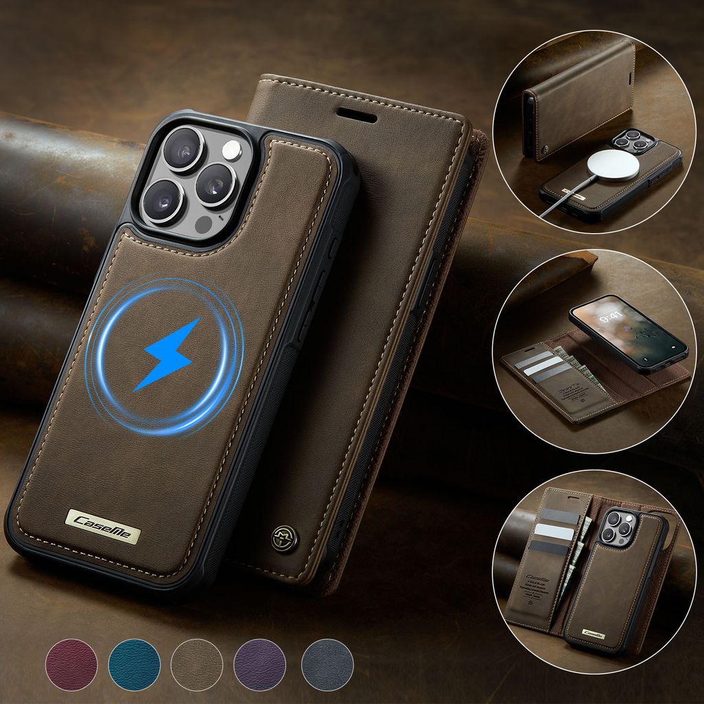 CaseMe iPhone 15 Pro Max Kotelo C49 Series Ruskea
