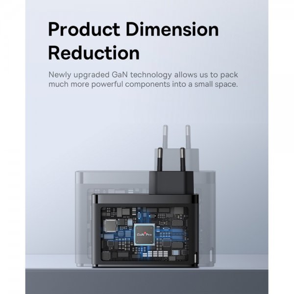 Baseus GaN5 Pro pikalaturi, 2xUSB-C ja 1xUSB-A, 160 W