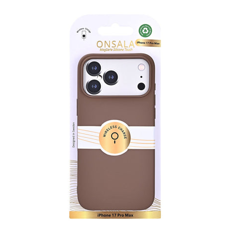 Onsala iPhone 17 Pro Max/iPhone 18 Pro Max Kuori Silikonituntuma Suklaa