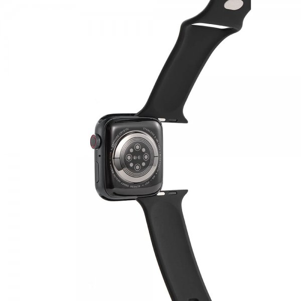 Gear Apple Watch 44/45/46mm/Apple Watch Ultra ranneke silikonia, musta