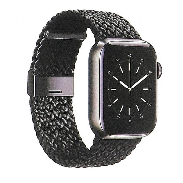 Gear Apple Watch 38/40/41/42mm ranneke, punottu nailon, musta