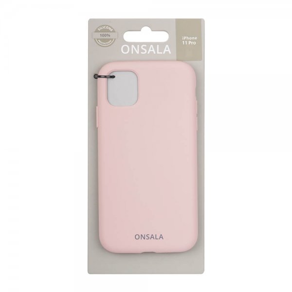 Onsala iPhone 11 Pro Kuori Silikoni Hiekanvaaleanpunainen