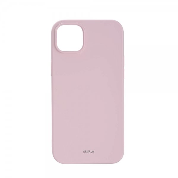 Onsala iPhone 14 Plus -silikonikuori, Chalk Pink