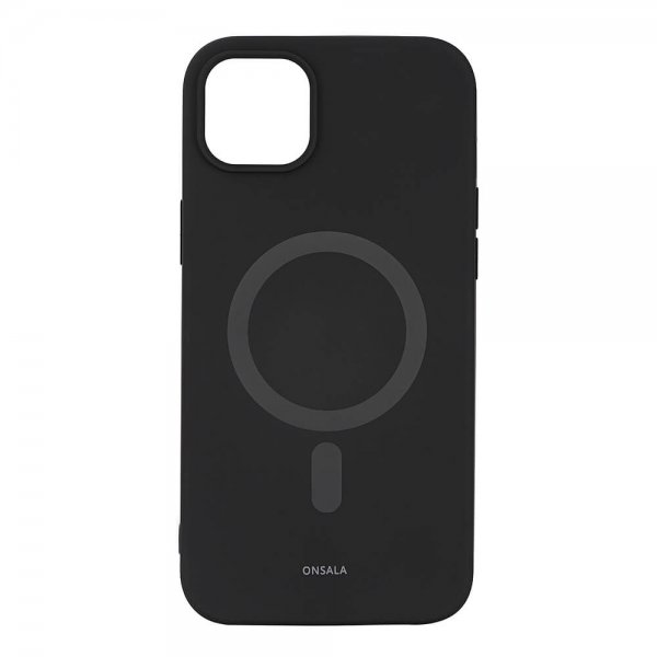 Onsala iPhone 14 Plus MagSeries silikonikuori, musta