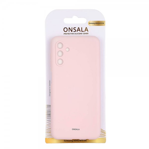 Onsala Samsung Galaxy A13 5G/Galaxy A04s Silikonikuori Liidunvaaleanpunainen