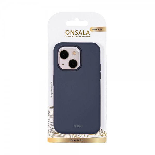 Onsala iPhone 14 Pro Silikonikuori Dark Blue