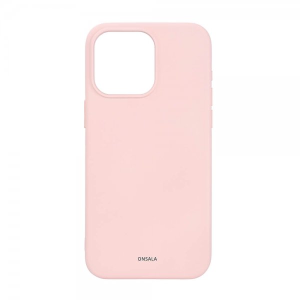 Onsala iPhone 15 Pro Max Kuori Silicone Touch MagSeries Chalk Pink
