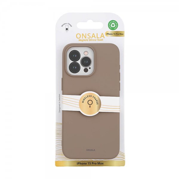 Onsala iPhone 15 Pro Max -silikonikuori, Silicone Touch MagSeries, Summer Sand