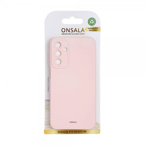 Onsala Samsung Galaxy A15 Kuoret Silikoni Chalk Pink