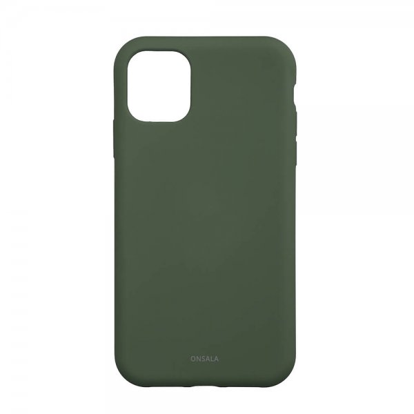 Onsala iPhone 11 -suojakuori silikonituntumalla, Olive Green