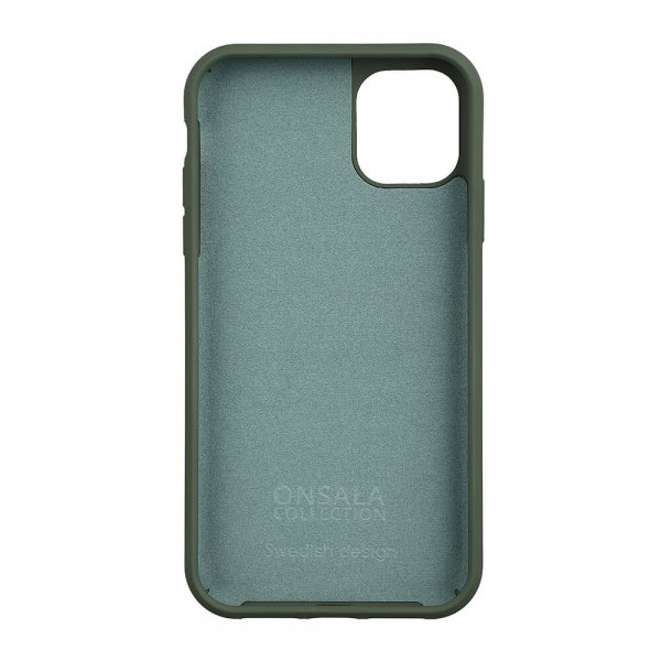 Onsala iPhone 11 -suojakuori silikonituntumalla, Olive Green