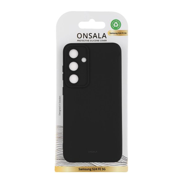 Onsala Samsung Galaxy S24 FE Kuori Silikonituntuma Musta