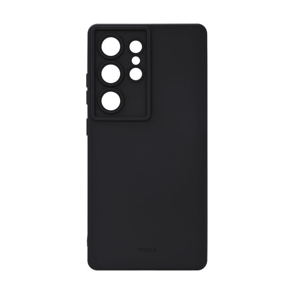 Onsala Samsung Galaxy S25 Ultra -kuori, silikonituntuma, musta