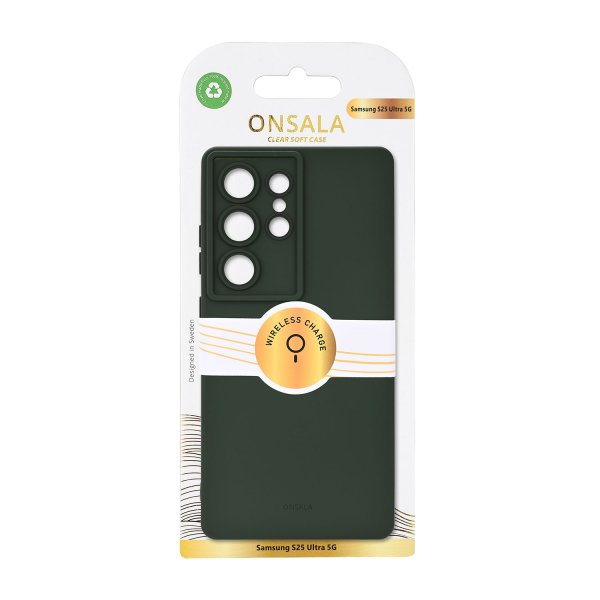Onsala Samsung Galaxy S25 Ultra Kuori Silikonituntuma Oliivinvihreä
