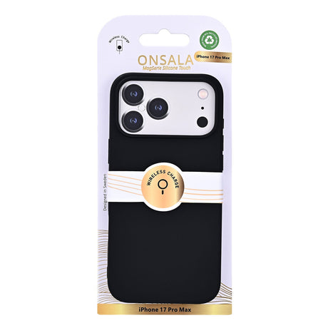 Onsala iPhone 17 Pro Max/iPhone 18 Pro Max Kuori Silikonin tuntu Musta