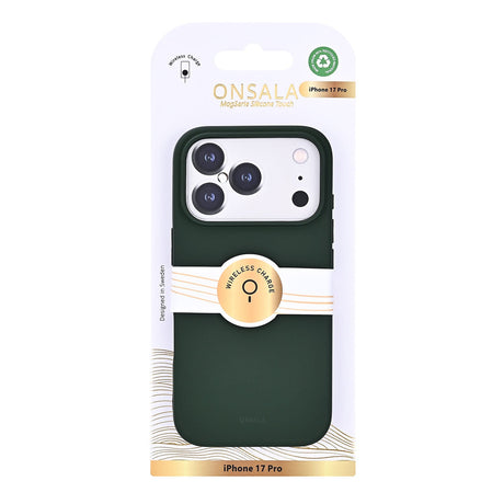 Onsala iPhone 17 Pro/iPhone 18 Pro Kuori Silikonin tuntu Olive Green
