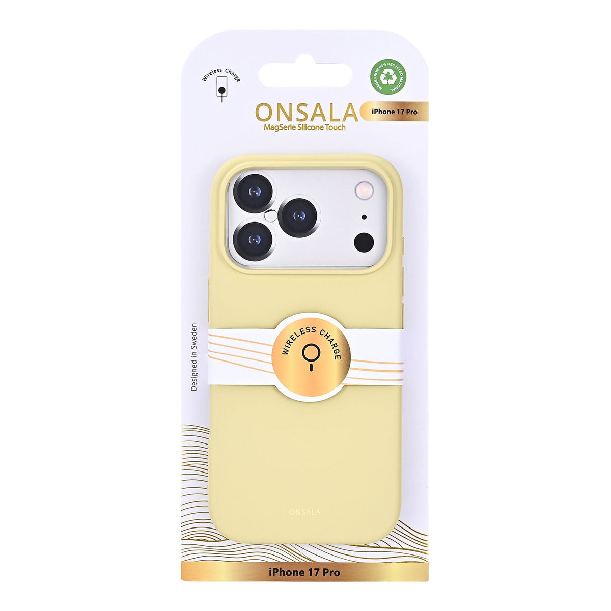 Onsala iPhone 17 Pro/iPhone 18 Pro Kuori Silikonin tuntu Lemon