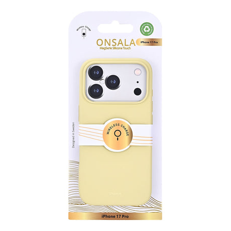 Onsala iPhone 17 Pro/iPhone 18 Pro Kuori Silikonin tuntu Lemon
