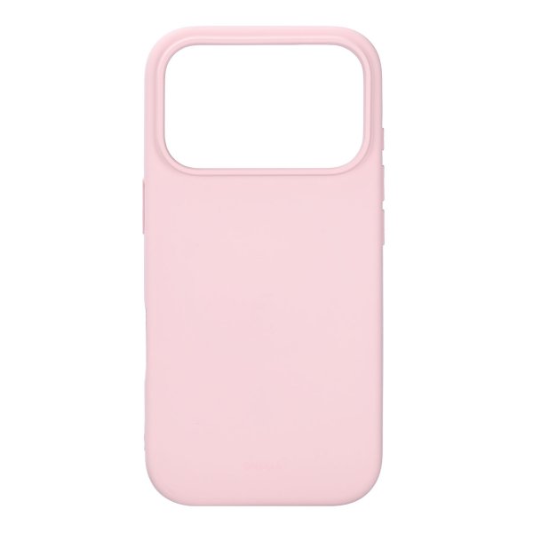 Onsala iPhone 17 Pro -kuori silikonituntumalla, Chalk Pink