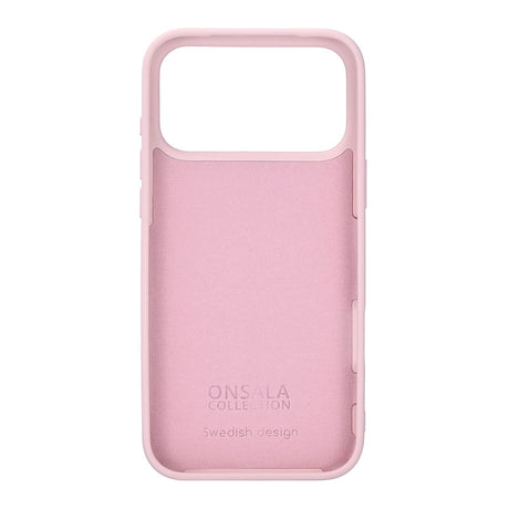Onsala iPhone 17 Pro Max/iPhone 18 Pro Max Kuori Silikonin tuntu Chalk Pink