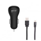 Gear Autolaturi 1xUSB 1A Lightning-kaapeli 1m MFI Musta