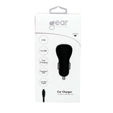 Gear Autolaturi 2xUSB 2.4A Micro-USB-kaapeli 1m Musta