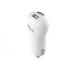 Gear Autolaturi 2xUSB 2.4A Micro-USB-kaapeli 1m Valkoinen