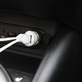 Gear Autolaturi 2xUSB 2.4A Micro-USB-kaapeli 1m Valkoinen