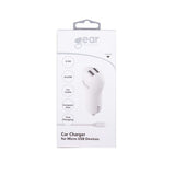 Gear Autolaturi 2xUSB 2.4A Micro-USB-kaapeli 1m Valkoinen
