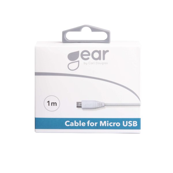 Gear Latauskaapeli Micro-USB–USB-A 1m Valkoinen