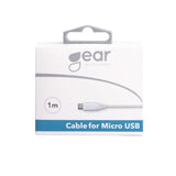 Gear Latauskaapeli Micro-USB–USB-A 1m Valkoinen