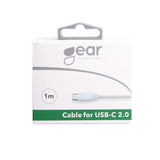 Gear latauskaapeli USB-A–USB-C 1 m, valkoinen