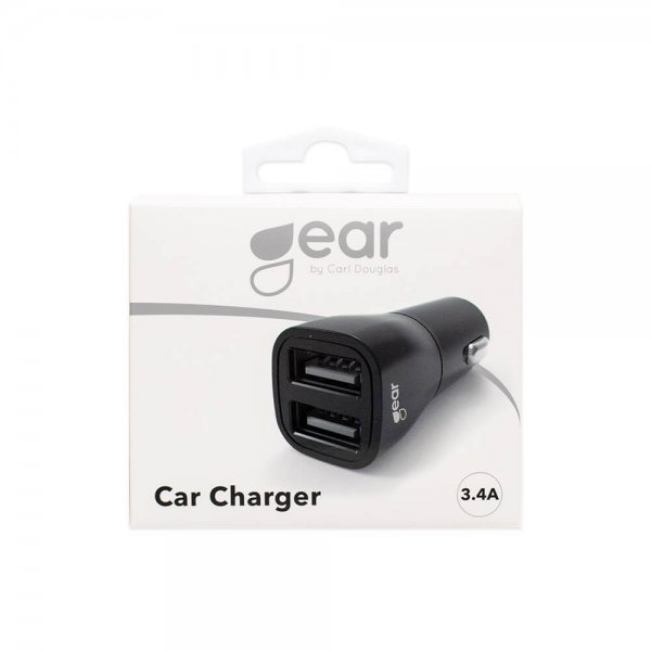 Gear Autolaturi 2xUSB-A 3.4A Musta