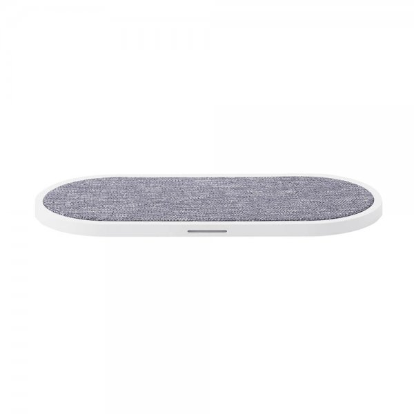 Gear Langaton Dual QI -laturi 2x10W Valkoinen Harmaa Tekstiili