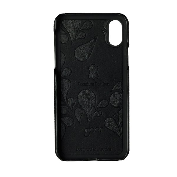 Onsala iPhone X/Xs Kotelo Aitoa Nahkaa Musta