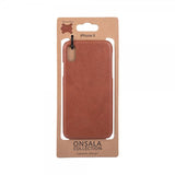 Onsala iPhone X/Xs -kuori, aitoa nahkaa, ruskea