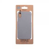 Onsala iPhone X/Xs Kuori Aitoa Nahkaa Harmaa