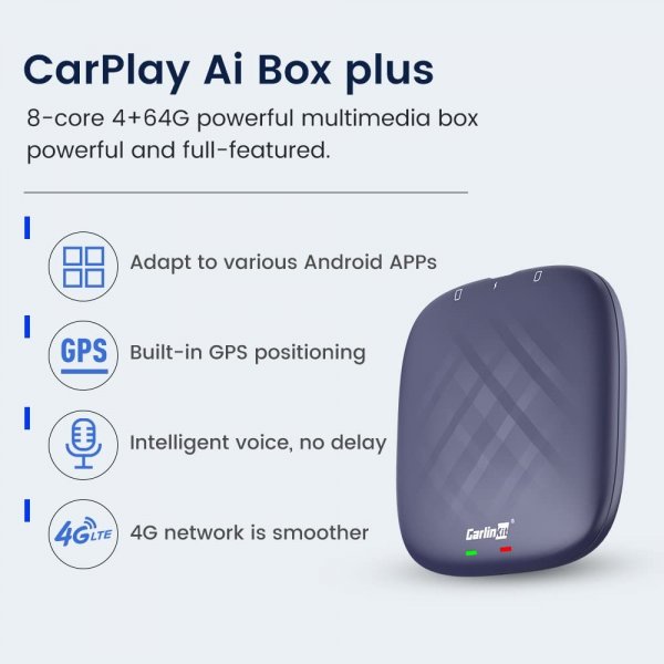Carlinkit T-Box Plus 64GB AI-laatikko Android Auto/Carplay TV