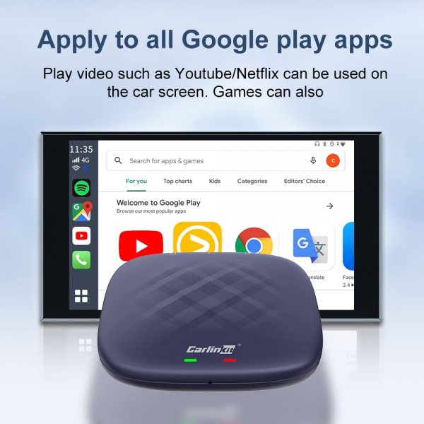 Carlinkit T-Box Plus 64GB AI-laatikko Android Auto/Carplay TV