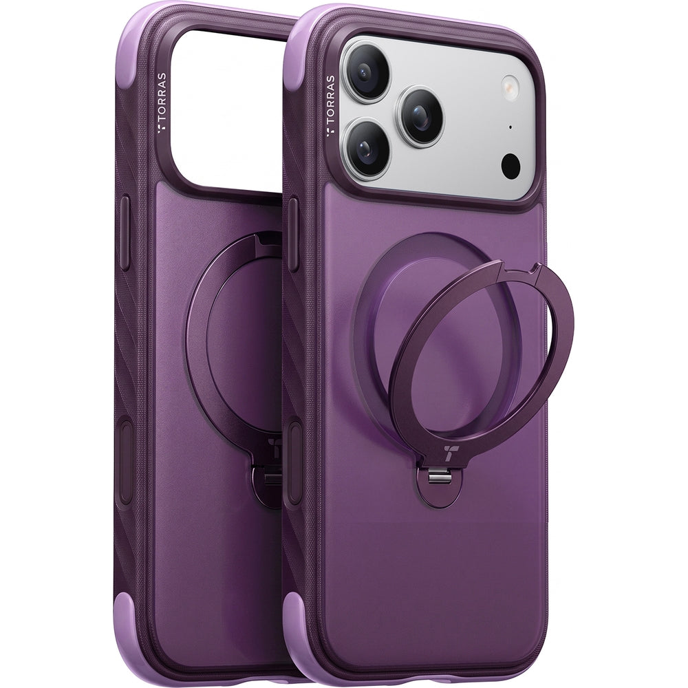 Torras iPhone 18 Pro Max Kuori Ostand Q3 Rugged Plum Purple
