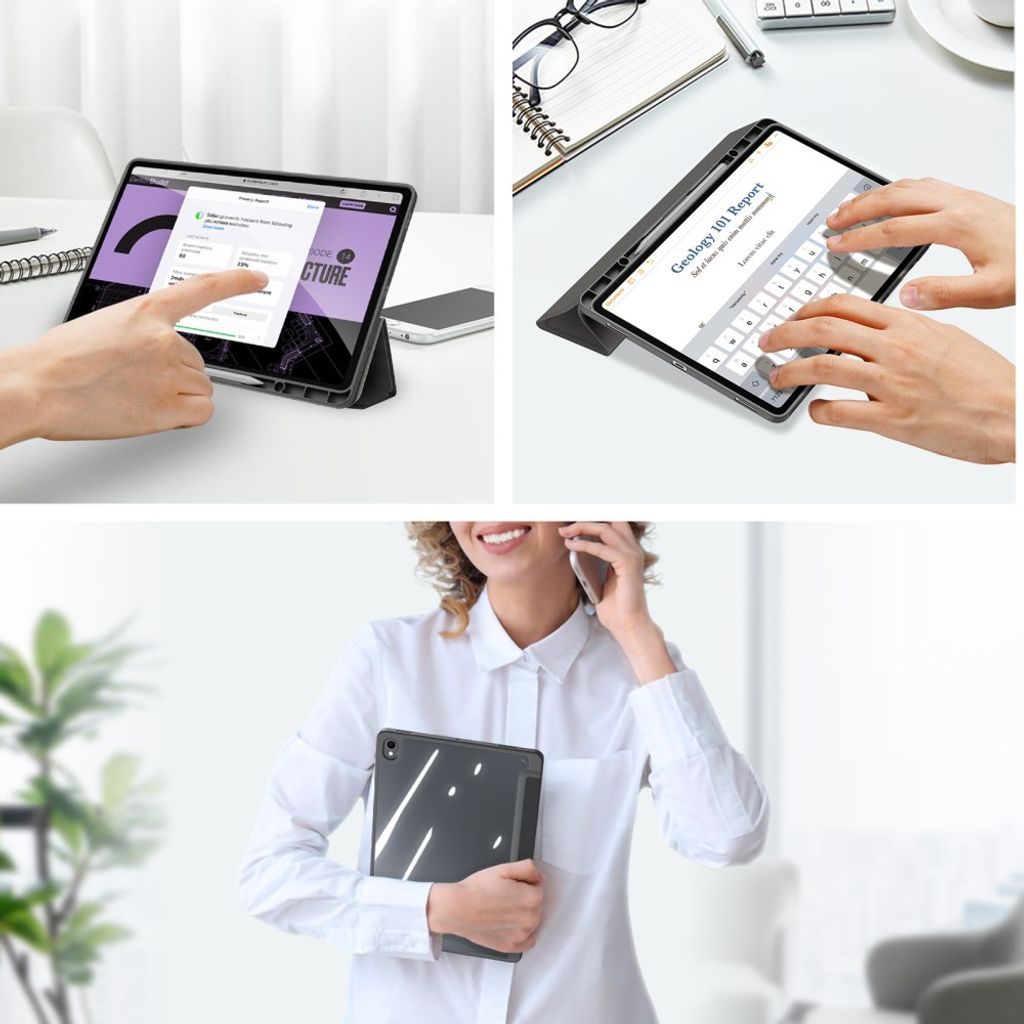 Dux Ducis Samsung Galaxy Tab S12 Plus Kotelo TOBY Series Musta