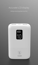 SiGN Mini Powerbank med Display 10 000mAh Valkoinen