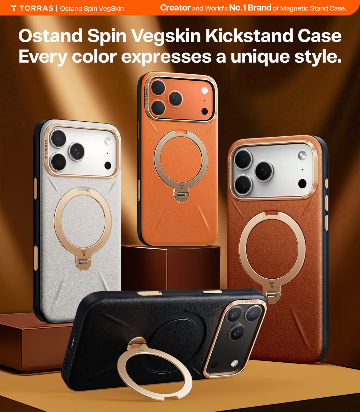 Torras iPhone 17 Pro Kuori Ostand Q3 Vegskin Pearl Gray