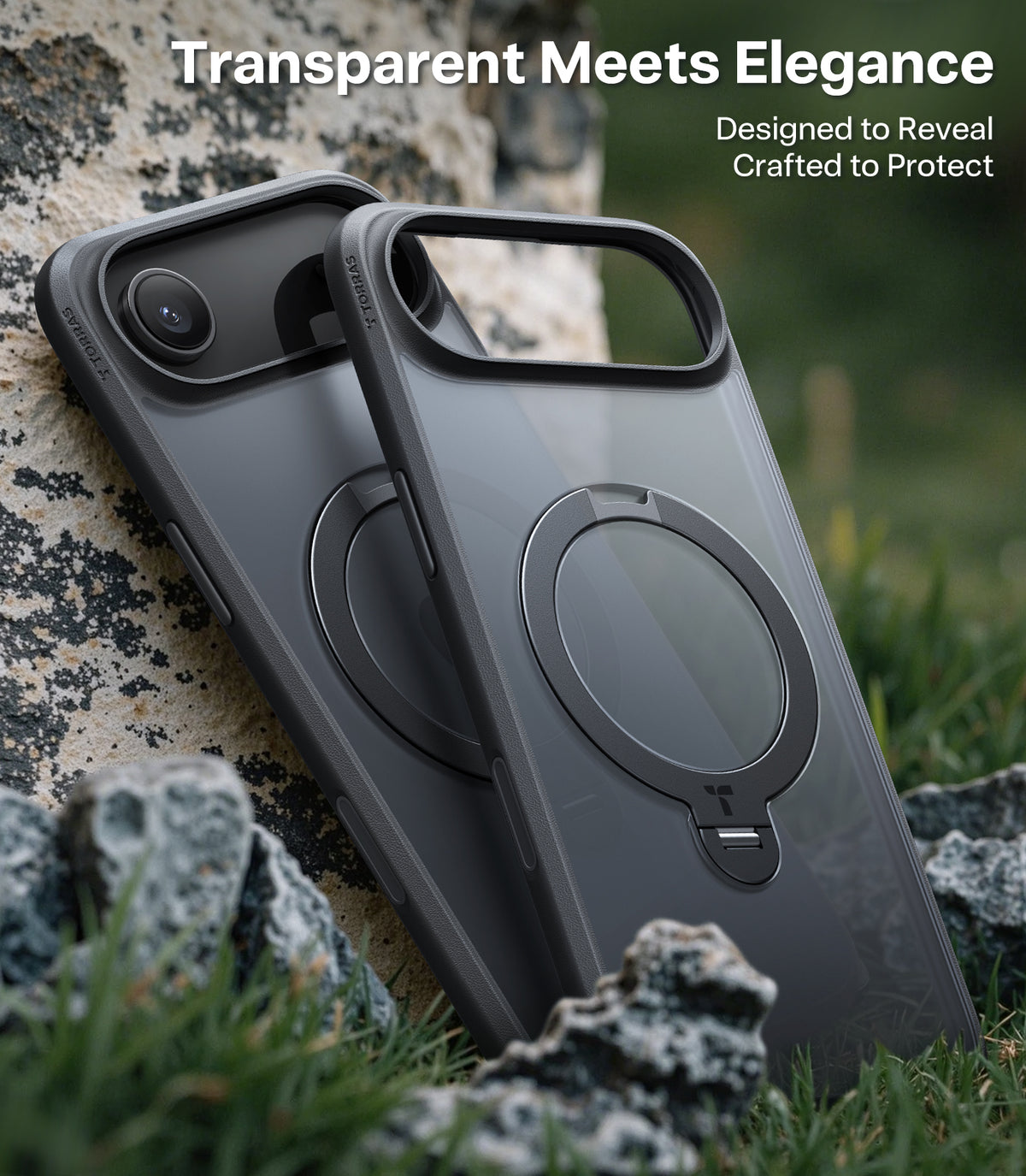 Torras iPhone Air Kuori Ostand Q3 Spin Obsidian Black