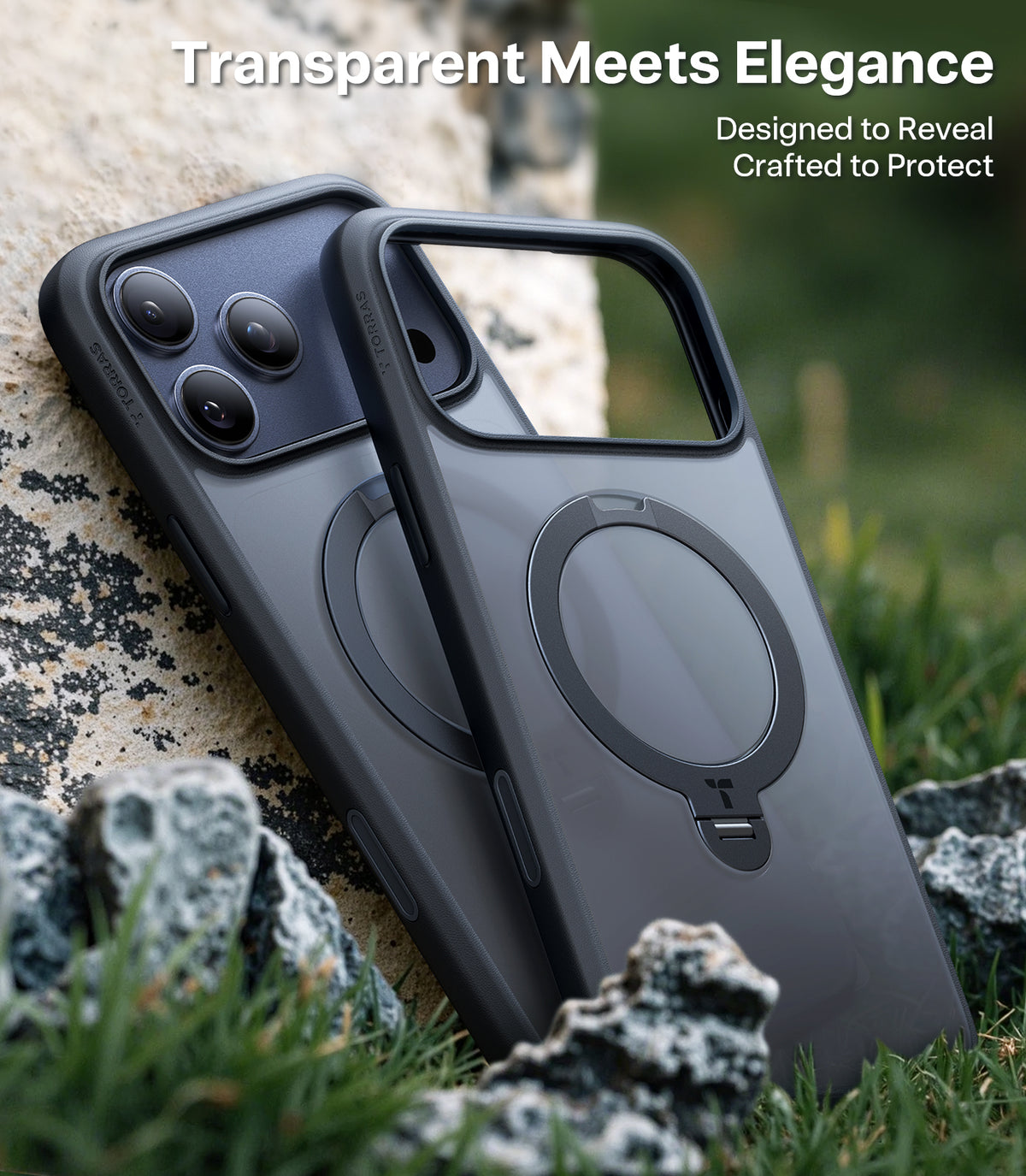 Torras iPhone 17 Pro Max Kuori Ostand Q3 Spin Obsidian Black