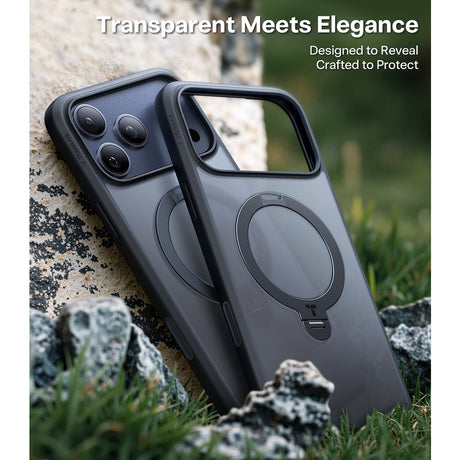 Torras iPhone 17 Pro Max Kuori Ostand Q3 Spin Obsidian Black