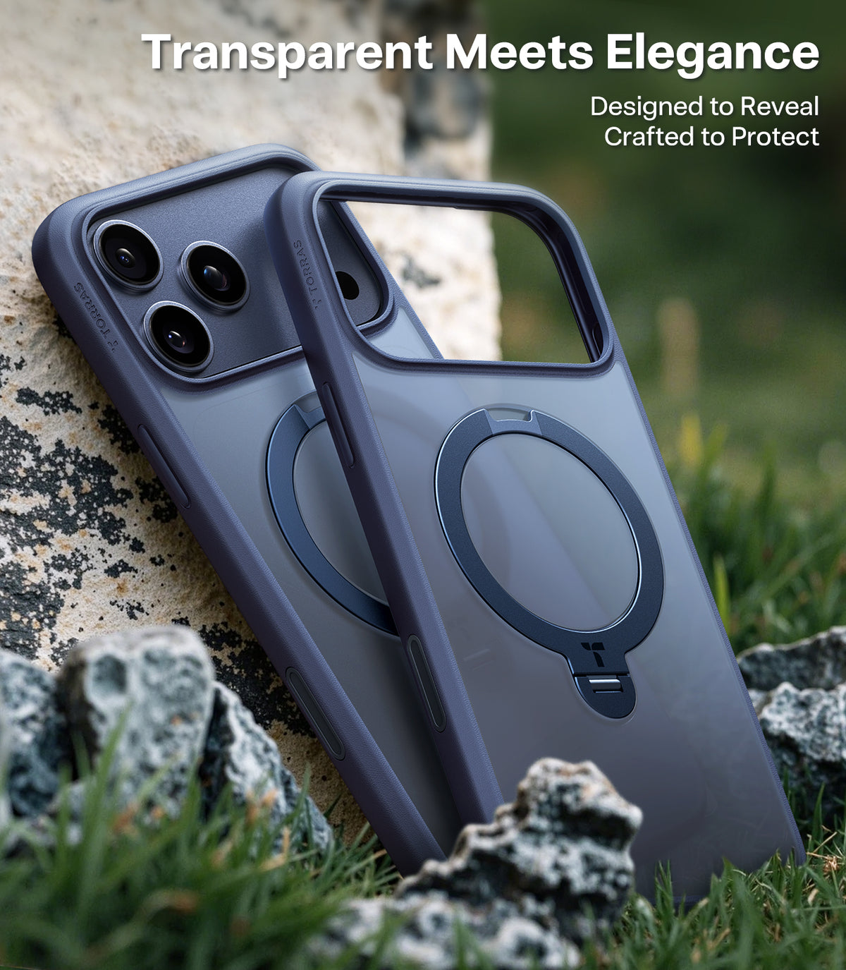 Torras iPhone 17 Pro Kuori Ostand Q3 Spin Syvänsininen