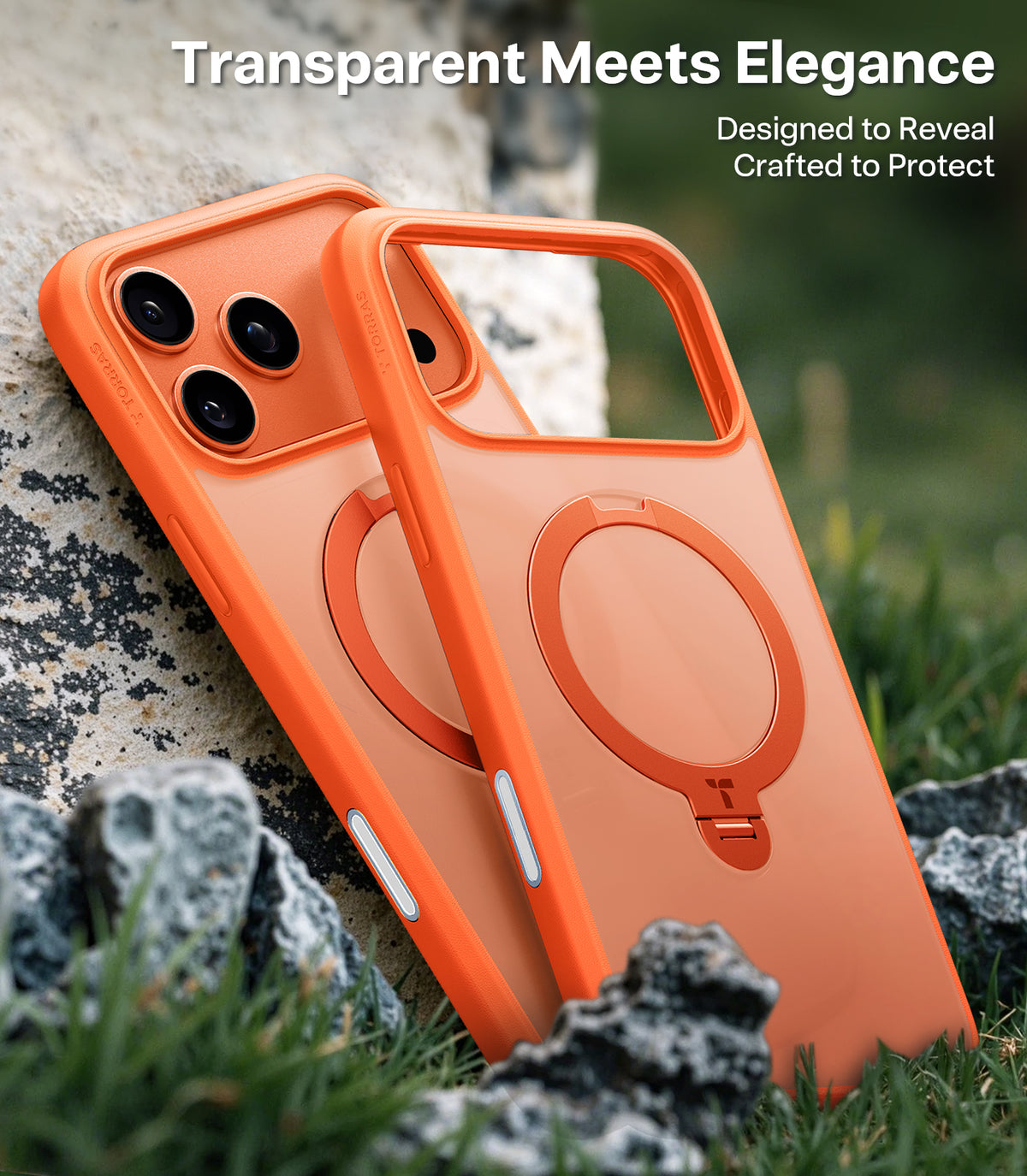 Torras iPhone 17 Pro Kuori Ostand Q3 Spin Energy Oranssi