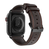 Dux Ducis Apple Watch 44/45/46mm/Ultra 49mm Ranneke Aito Nahka Tummanruskea